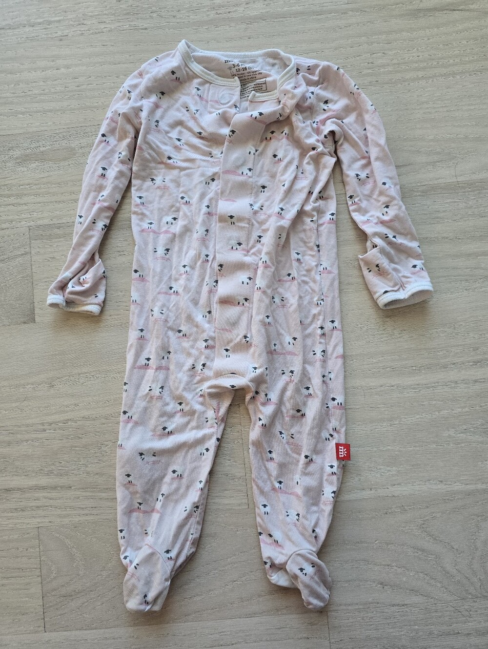 MAGNETIC ME Pink Baby One-Piece Footed Pajamas